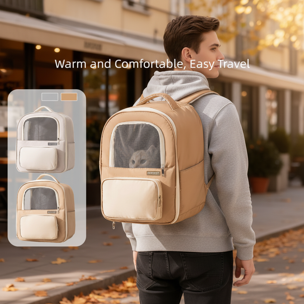 Portable Pet Carrier Backpack — Breathable Travel Bag for Cats & Dogs