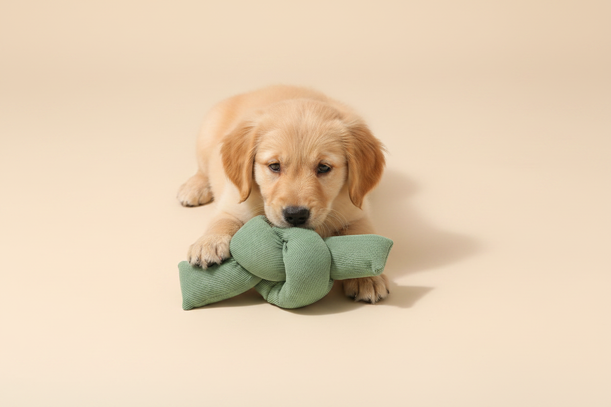 Natural Cotton Rope Chew Toy for Dogs - Durable Knotted Tug Toy for Teeth Cleaning & Interactive Play