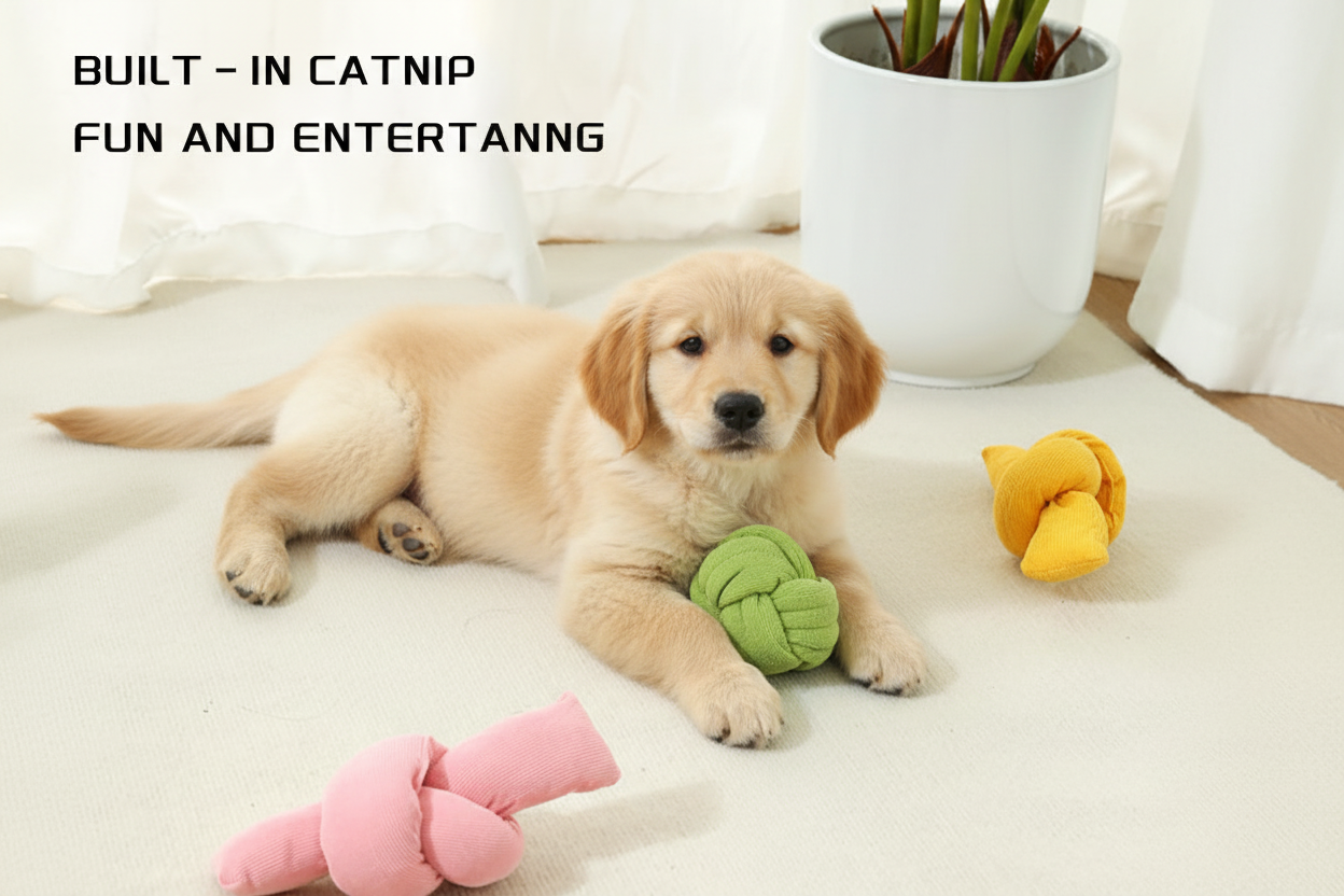 Natural Cotton Rope Chew Toy for Dogs - Durable Knotted Tug Toy for Teeth Cleaning & Interactive Play