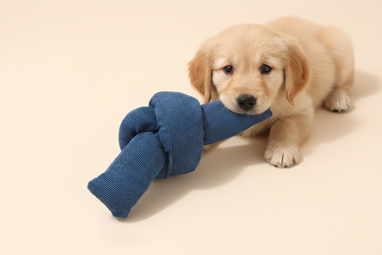 Natural Cotton Rope Chew Toy for Dogs - Durable Knotted Tug Toy for Teeth Cleaning & Interactive Play