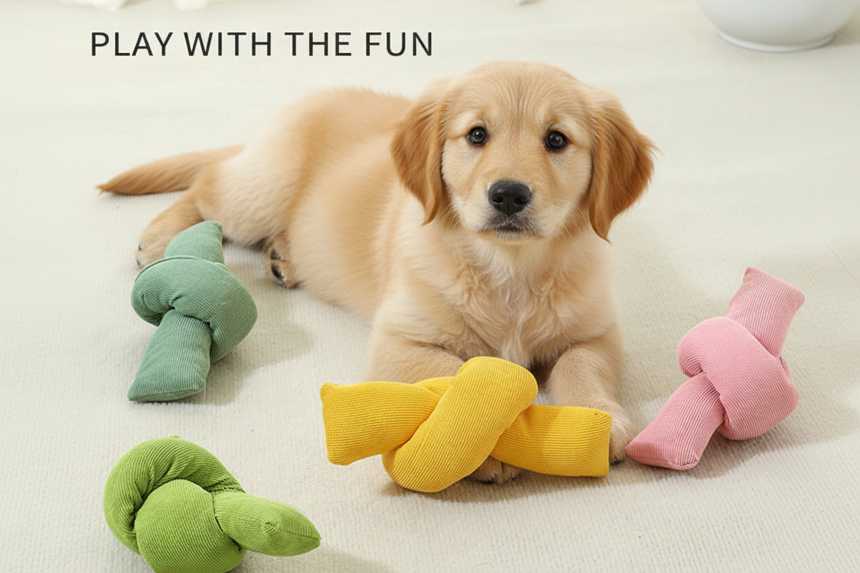Natural Cotton Rope Chew Toy for Dogs - Durable Knotted Tug Toy for Teeth Cleaning & Interactive Play