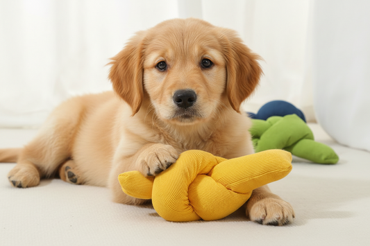Natural Cotton Rope Chew Toy for Dogs - Durable Knotted Tug Toy for Teeth Cleaning & Interactive Play