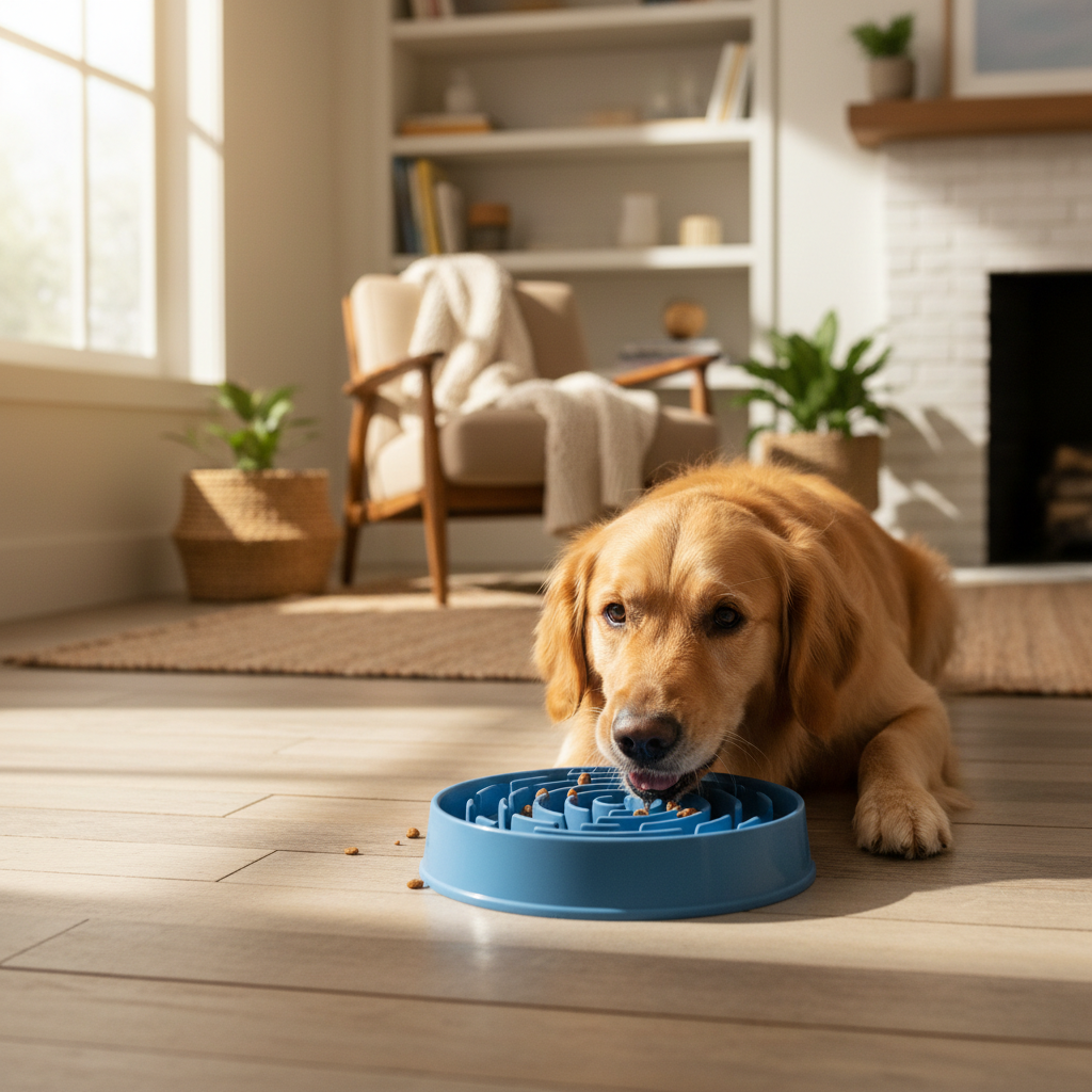 Slow Feeder Bowl — Anti-Gulping Dog Bowl | Promotes Healthy Eating